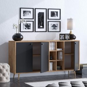 Consola VEİT Oak-Negru - imagine 3