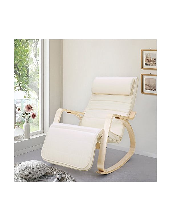 Fotoliu balansoar, Songmics, Bej, LYY10M, 150 Kg, 67 x 115 x 91 cm 7 Fotoliu balansoar, Songmics, Bej, LYY10M, 150 Kg, 67 x 115 x 91 cm - imagine 7