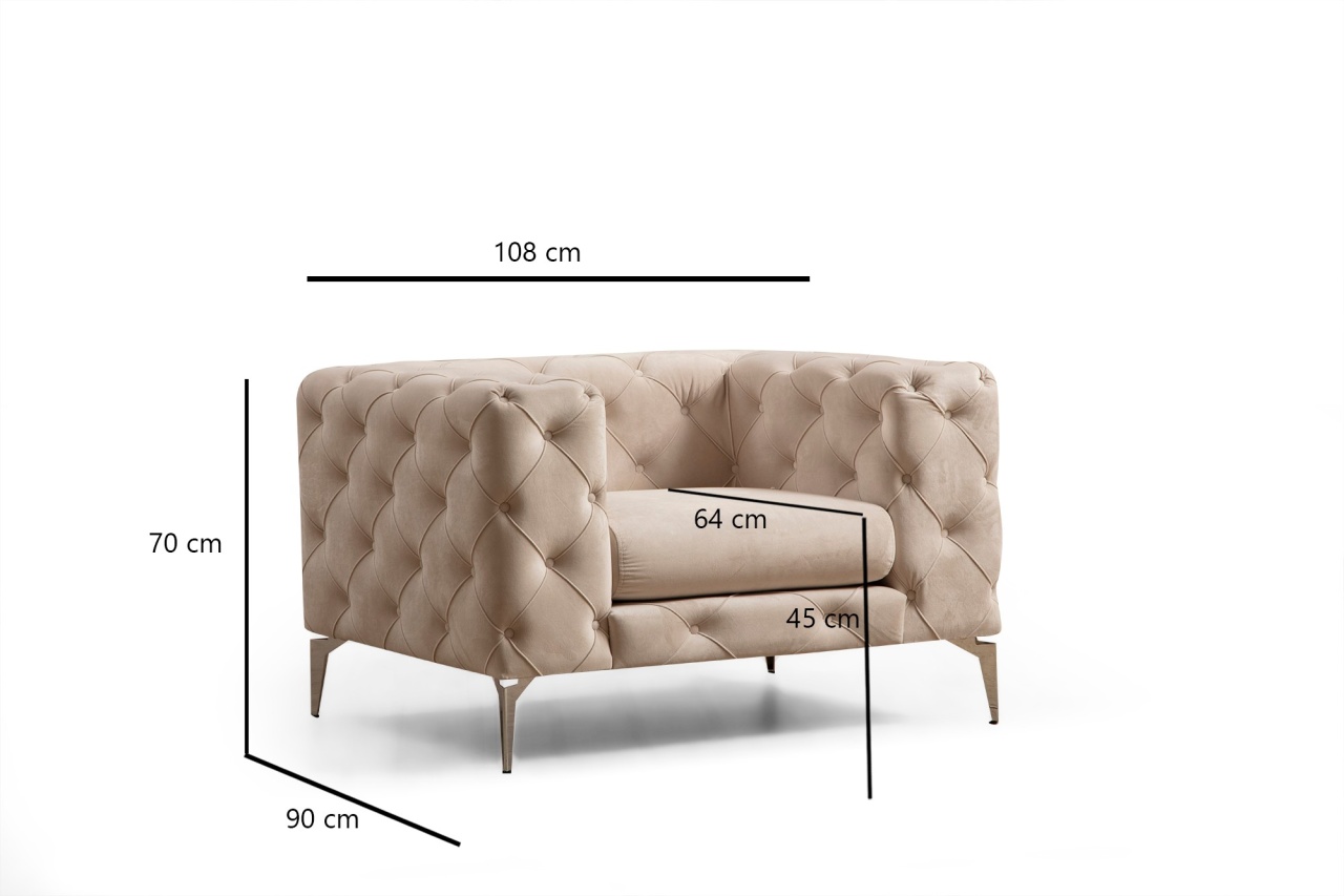 Fotoliu Como Ecru 108x70x90 cm 5 Fotoliu Como Ecru 108x70x90 cm - imagine 5