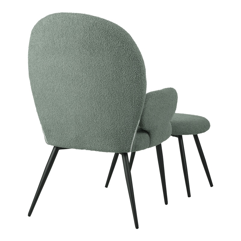 Fotoliu cu taburet Qarar, Pako World, Verde, 67x67x106 cm 3 Fotoliu cu taburet Qarar, Pako World, Verde, 67x67x106 cm - imagine 3