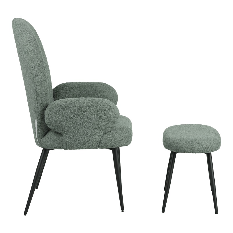 Fotoliu cu taburet Qarar, Pako World, Verde, 67x67x106 cm 4 Fotoliu cu taburet Qarar, Pako World, Verde, 67x67x106 cm - imagine 4