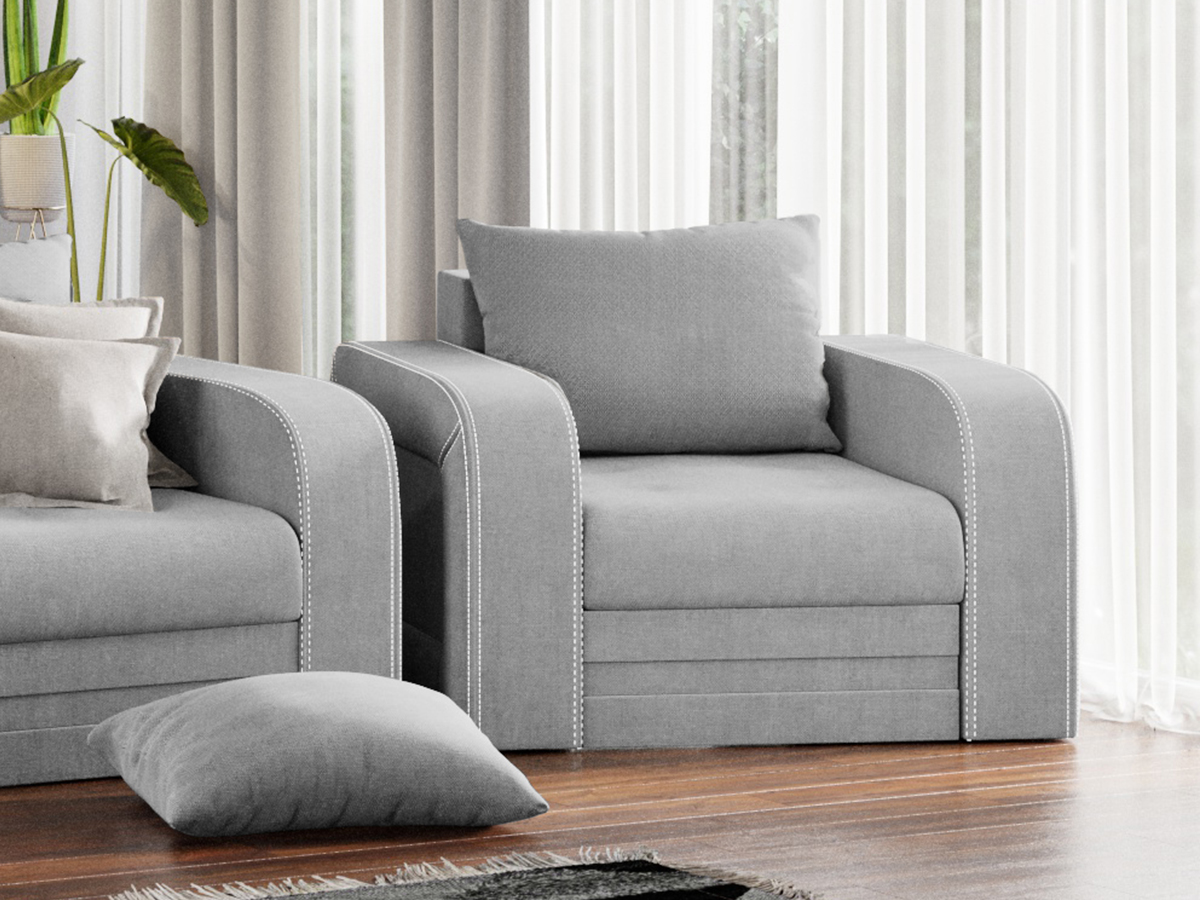 Fotoliu Camila Gri Deschis 3 Fotoliu Camila Gri Deschis - imagine 3