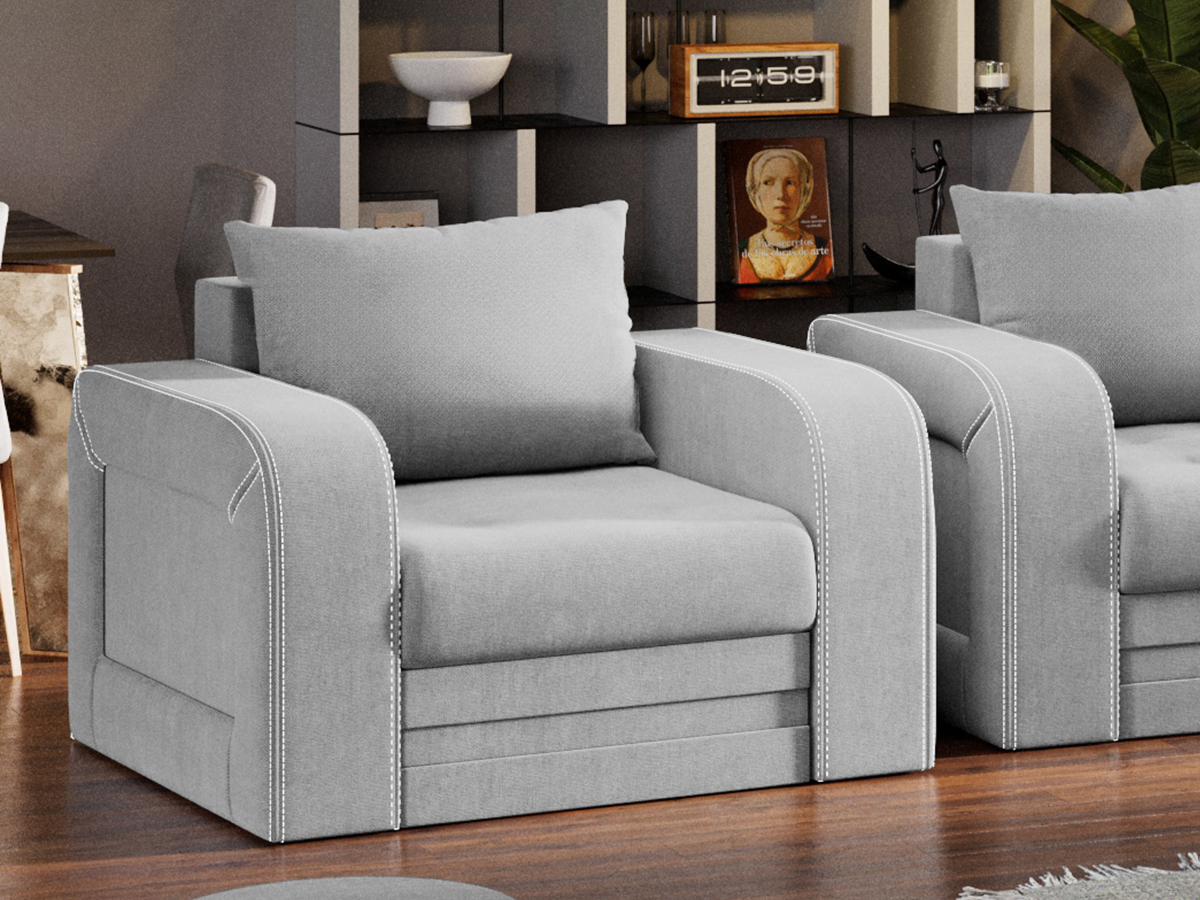 Fotoliu Camila Gri Deschis 2 Fotoliu Camila Gri Deschis - imagine 2