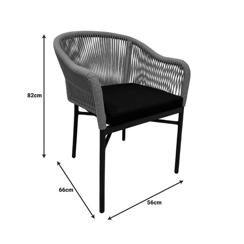 Fotoliu din aluminiu Legana, Antracit-Ratan, 56x66x82 cm 6 Fotoliu din aluminiu Legana, Antracit-Ratan, 56x66x82 cm - imagine 6