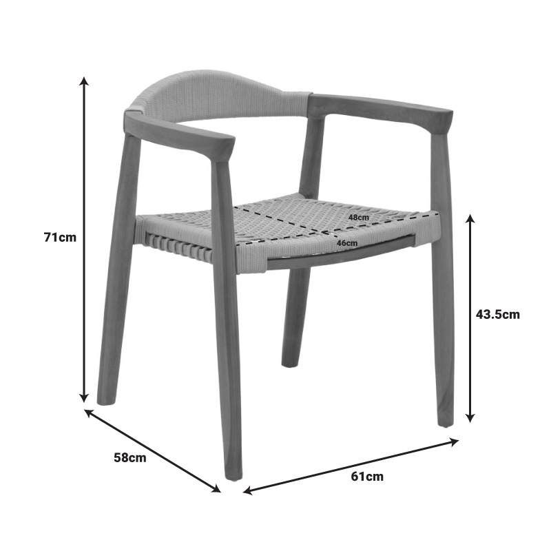 Fotoliu Ganny Boho, Pako World, Lemn de tec, Natural, 61x58x71 cm 2 Fotoliu Ganny Boho, Pako World, Lemn de tec, Natural, 61x58x71 cm - imagine 2