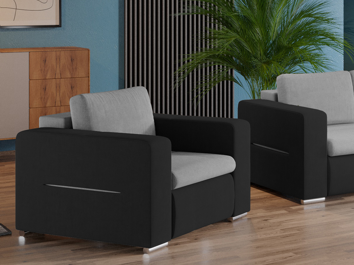 Fotoliu Ivy Gri Deschis / Gri Antracit 2 Fotoliu Ivy Gri Deschis / Gri Antracit - imagine 2