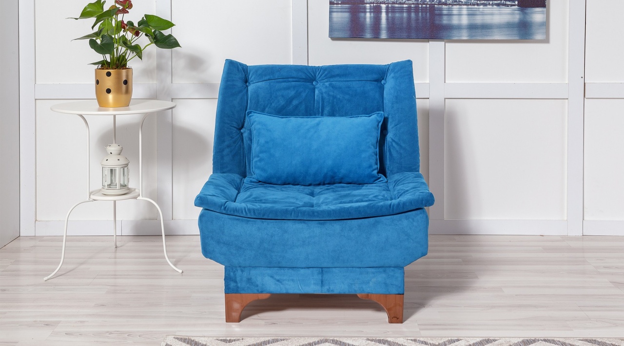 Fotoliu Kelebek Albastru inchis 75x90x85 cm 2 Fotoliu Kelebek Albastru inchis 75x90x85 cm - imagine 2