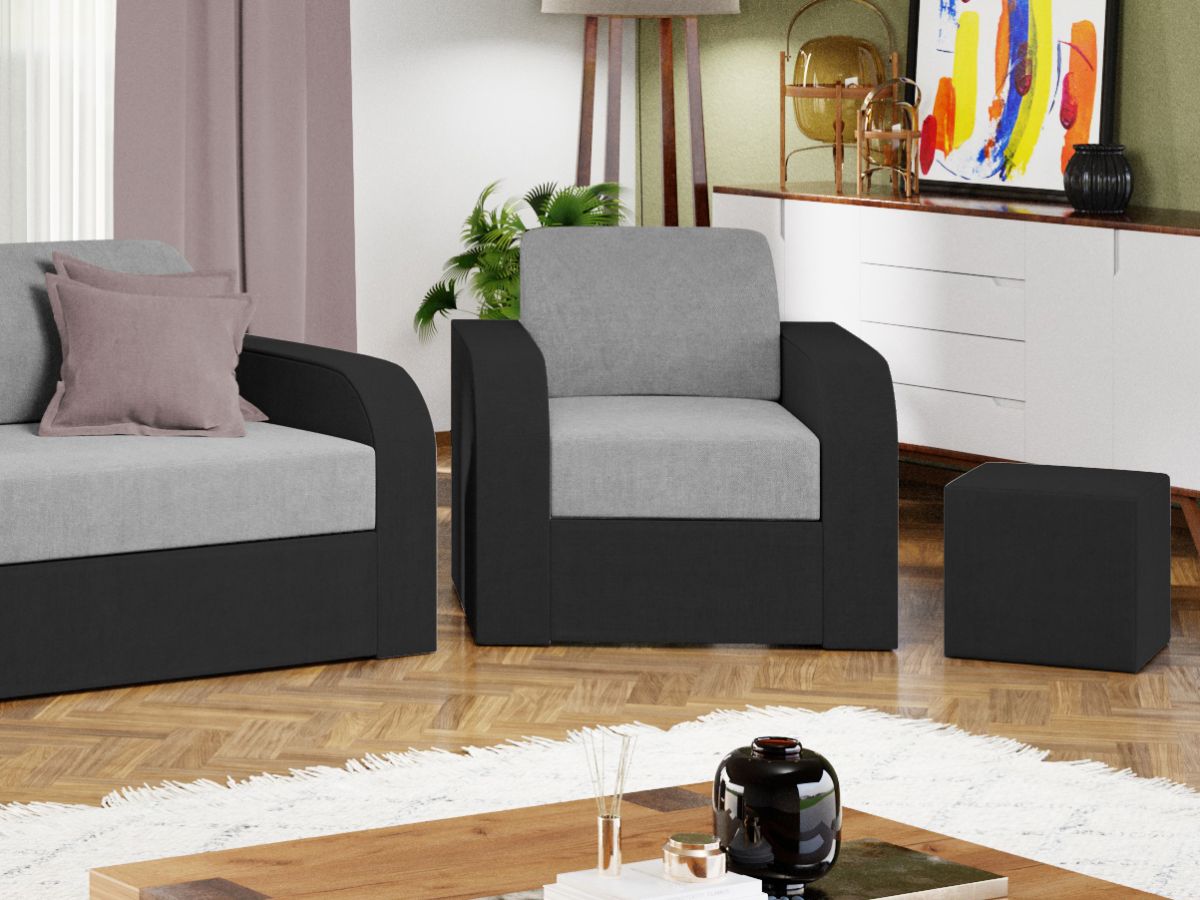 Fotoliu Mini Gri Deschis / Gri Antracit 3 Fotoliu Mini Gri Deschis / Gri Antracit - imagine 3