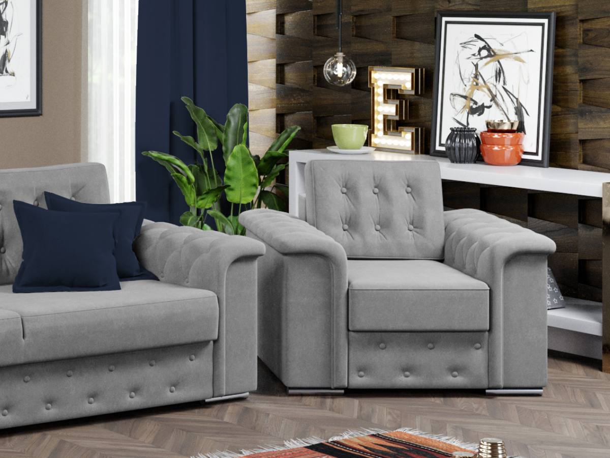 Fotoliu Olimp Gri Deschis 3 Fotoliu Olimp Gri Deschis - imagine 3