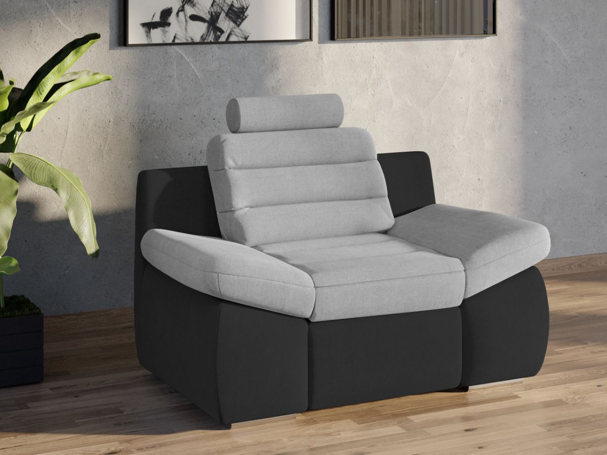 Fotoliu Quinn Gri Deschis / Gri Antracit 2 Fotoliu Quinn Gri Deschis / Gri Antracit - imagine 2