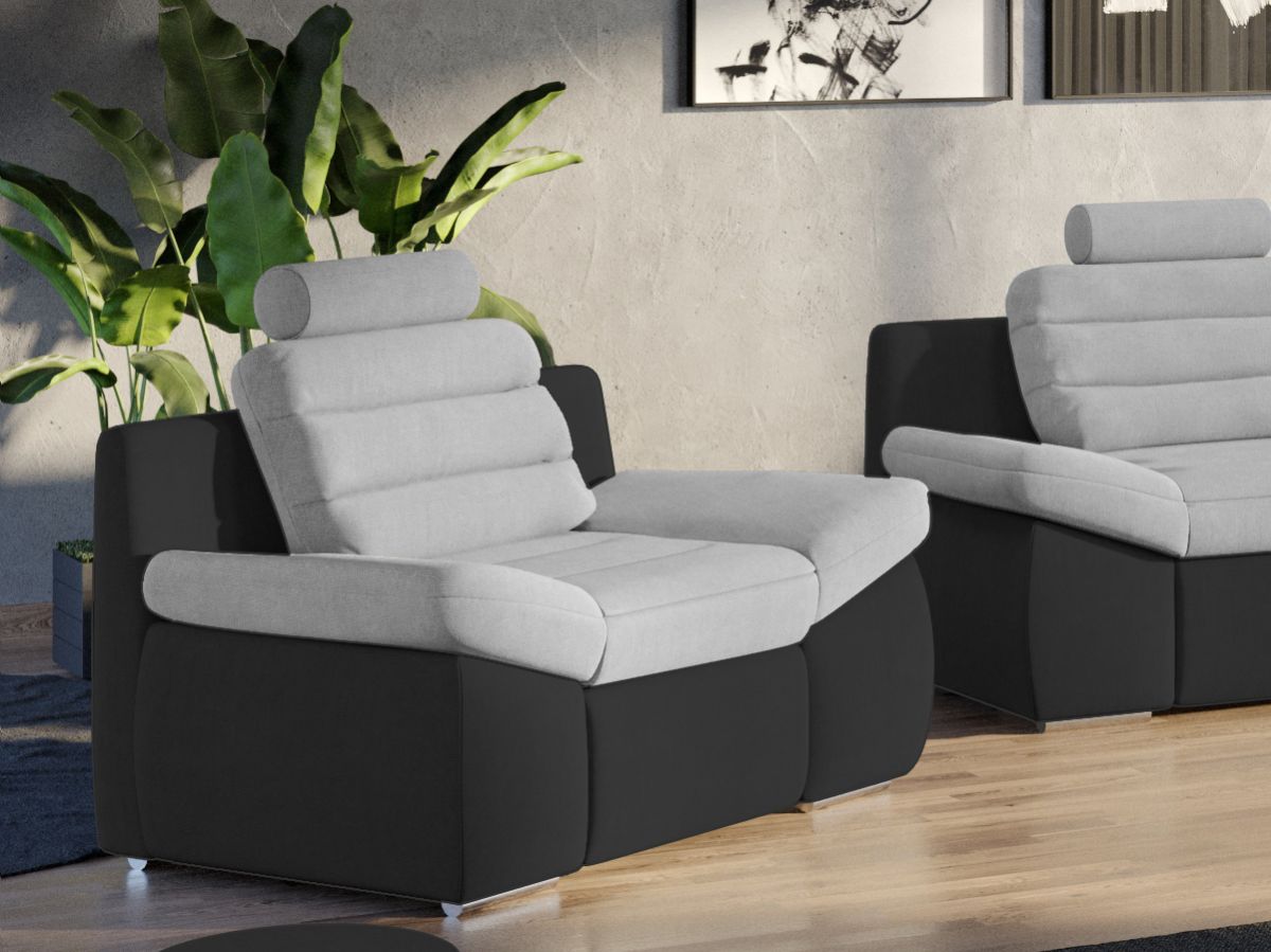 Fotoliu Quinn Gri Deschis / Gri Antracit 1 Fotoliu Quinn Gri Deschis / Gri Antracit