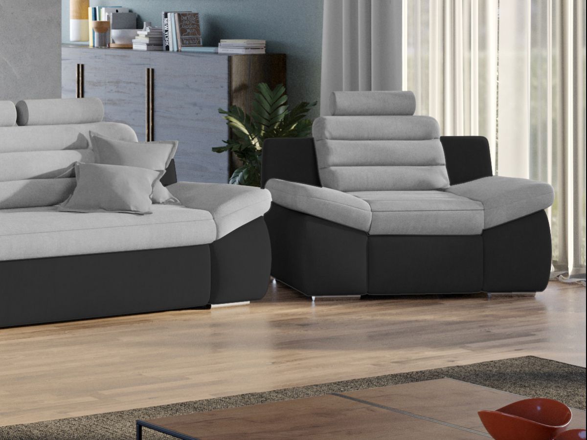 Fotoliu Quinn Gri Deschis / Gri Antracit 3 Fotoliu Quinn Gri Deschis / Gri Antracit - imagine 3