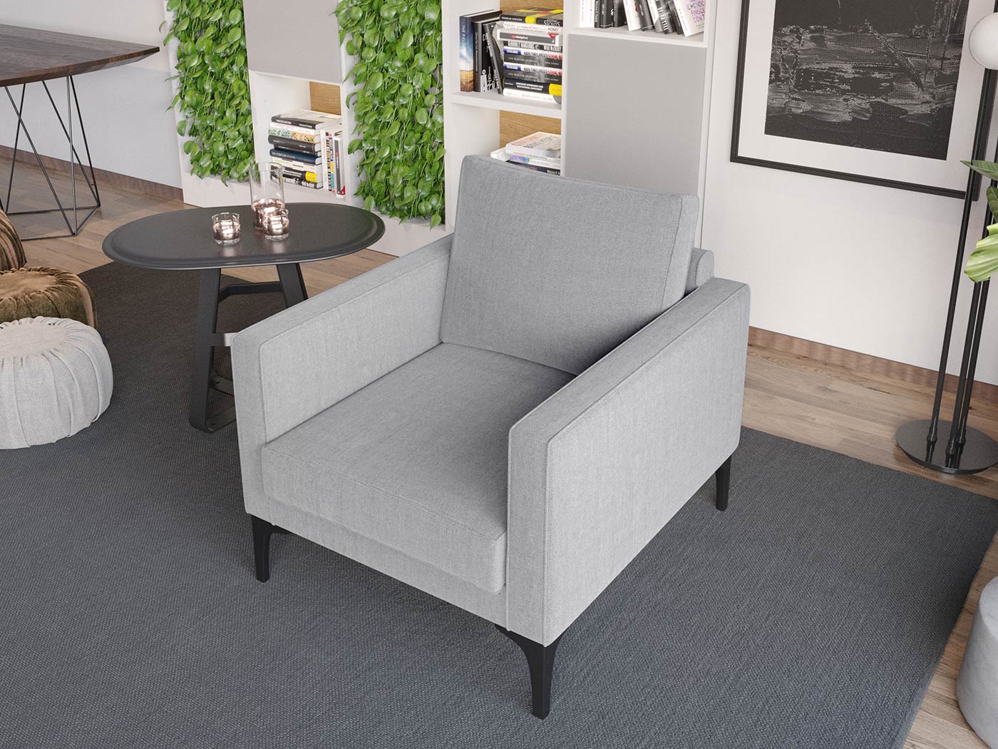 Fotoliu Rici Gri Deschis 3 Fotoliu Rici Gri Deschis - imagine 3