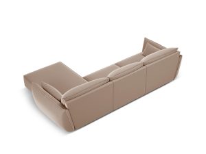 Coltar dreapta 4 locuri, Kaelle, Micadoni Home, BL, 308x171x85 cm, catifea, bej - imagine 3