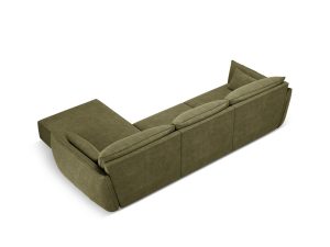 Coltar dreapta 4 locuri, Kaelle, Micadoni Home, BL, 308x171x85 cm, poliester chenille, verde - imagine 3
