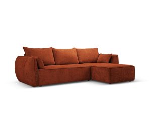 Coltar extensibil dreapta 4 locuri, Kaelle, Micadoni Home, BL, 252x165x87 cm, poliester chenille, caramiziu - imagine 2