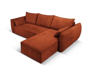 Coltar extensibil dreapta 4 locuri, Kaelle, Micadoni Home, BL, 252x165x87 cm, poliester chenille, caramiziu - imagine 3