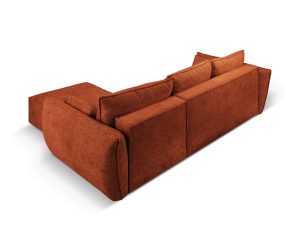 Coltar extensibil dreapta 4 locuri, Kaelle, Micadoni Home, BL, 252x165x87 cm, poliester chenille, caramiziu - imagine 4