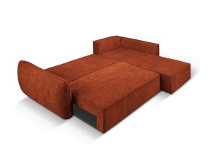 Coltar extensibil dreapta 4 locuri, Kaelle, Micadoni Home, BL, 252x165x87 cm, poliester chenille, caramiziu - imagine 5