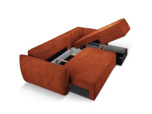 Coltar extensibil dreapta 4 locuri, Kaelle, Micadoni Home, BL, 252x165x87 cm, poliester chenille, caramiziu - imagine 6