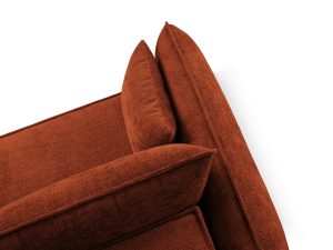 Coltar extensibil dreapta 4 locuri, Kaelle, Micadoni Home, BL, 252x165x87 cm, poliester chenille, caramiziu - imagine 9