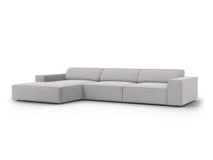 Coltar stanga 4 locuri, Jodie, Micadoni Home, BL, 284x166x70 cm, poliester, gri deschis - imagine 2