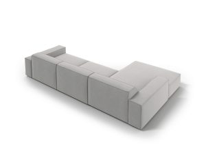 Coltar stanga 4 locuri, Jodie, Micadoni Home, BL, 284x166x70 cm, poliester, gri deschis - imagine 4