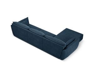 Coltar stanga 4 locuri, Kaelle, Micadoni Home, BL, 308x171x85 cm, poliester chenille, albastru regal - imagine 3