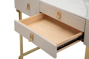 Consola, Beauty, Mauro Ferretti, 100 x 40 x 80 cm, lemn de pin/MDF/metal, crem/auriu - imagine 5