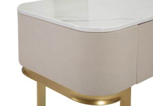 Consola, Beauty, Mauro Ferretti, 100 x 40 x 80 cm, lemn de pin/MDF/metal, crem/auriu - imagine 6