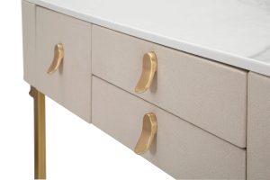 Consola, Beauty, Mauro Ferretti, 100 x 40 x 80 cm, lemn de pin/MDF/metal, crem/auriu - imagine 8