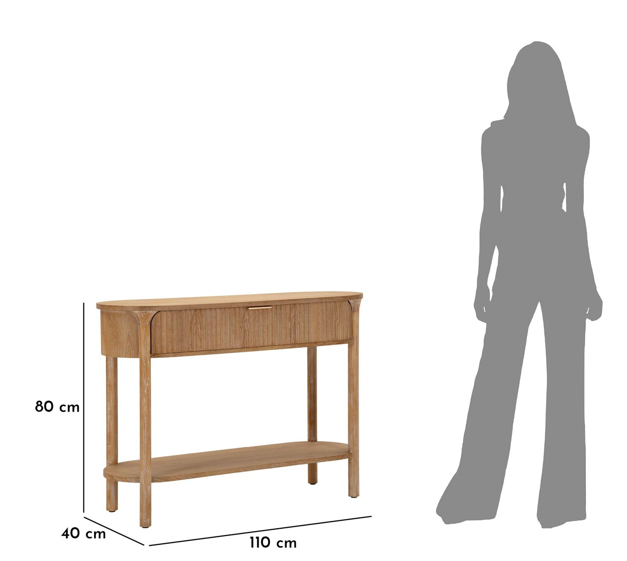 Consola Gothenburg, Mauro Ferretti, 110x40x80 cm, lemn de brad/MDF/fier, maro 3 Consola Gothenburg, Mauro Ferretti, 110x40x80 cm, lemn de brad/MDF/fier, maro - imagine 3