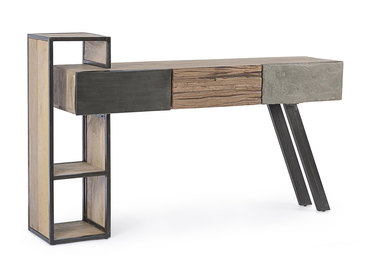 Consola Manchester, Bizzotto, 160x38x95 cm, lemn de mango/otel 1 Consola Manchester, Bizzotto, 160x38x95 cm, lemn de mango/otel