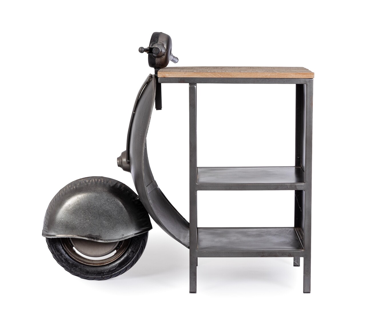 Consola Vespa, Bizzotto, 104 x 94 x 65 cm, lemn de mango/otel, handmade, gri 2 Consola Vespa, Bizzotto, 104 x 94 x 65 cm, lemn de mango/otel, handmade, gri - imagine 2