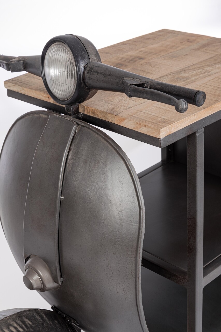 Consola Vespa, Bizzotto, 104 x 94 x 65 cm, lemn de mango/otel, handmade, gri 4 Consola Vespa, Bizzotto, 104 x 94 x 65 cm, lemn de mango/otel, handmade, gri - imagine 4