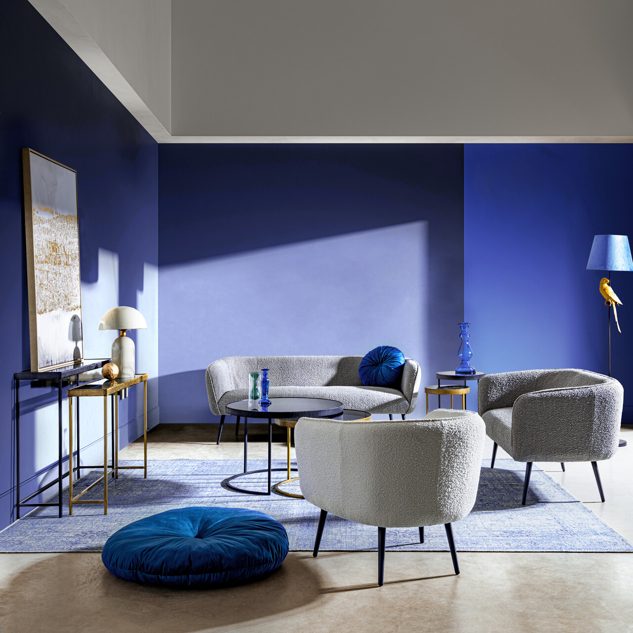 Fotoliu Avril, Bizzotto, 76 x 70 x 68 cm, otel/poliester Boucle, alb 2 Fotoliu Avril, Bizzotto, 76 x 70 x 68 cm, otel/poliester Boucle, alb - imagine 2