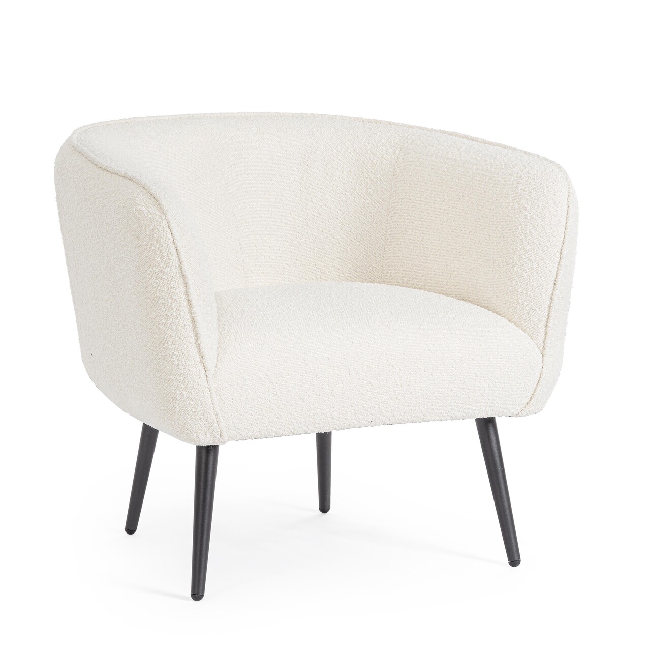 Fotoliu Avril, Bizzotto, 76 x 70 x 68 cm, otel/poliester Boucle, alb 1 Fotoliu Avril, Bizzotto, 76 x 70 x 68 cm, otel/poliester Boucle, alb