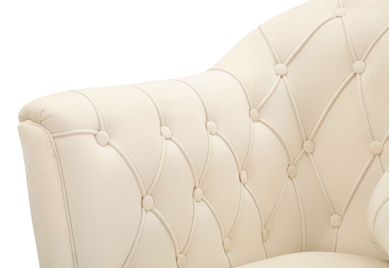 Fotoliu cu perna decorativa Budapest, Mauro Ferretti, 88x83x91 cm, fier/poliester, crem 6 Fotoliu cu perna decorativa Budapest, Mauro Ferretti, 88x83x91 cm, fier/poliester, crem - imagine 6