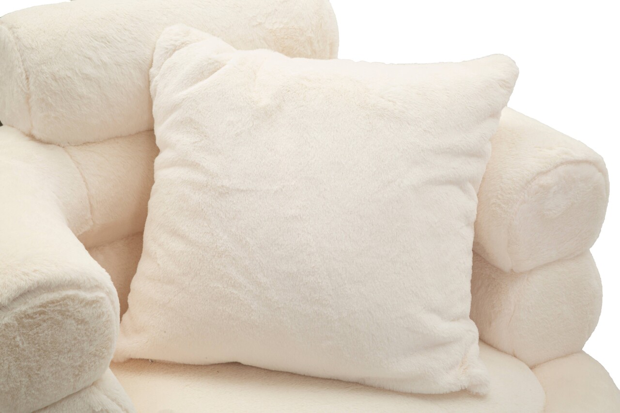 Fotoliu cu perna decorativa Soffy, Mauro Ferretti, 78x68x85 cm, lemn de pin/blana artificiala, alb/auriu 7 Fotoliu cu perna decorativa Soffy, Mauro Ferretti, 78x68x85 cm, lemn de pin/blana artificiala, alb/auriu - imagine 7