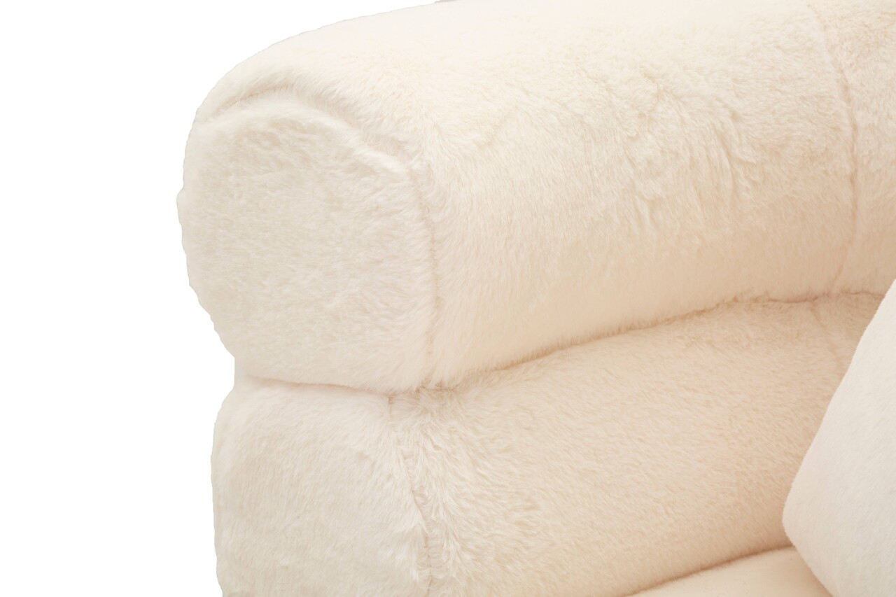 Fotoliu cu perna decorativa Soffy, Mauro Ferretti, 78x68x85 cm, lemn de pin/blana artificiala, alb/auriu 8 Fotoliu cu perna decorativa Soffy, Mauro Ferretti, 78x68x85 cm, lemn de pin/blana artificiala, alb/auriu - imagine 8