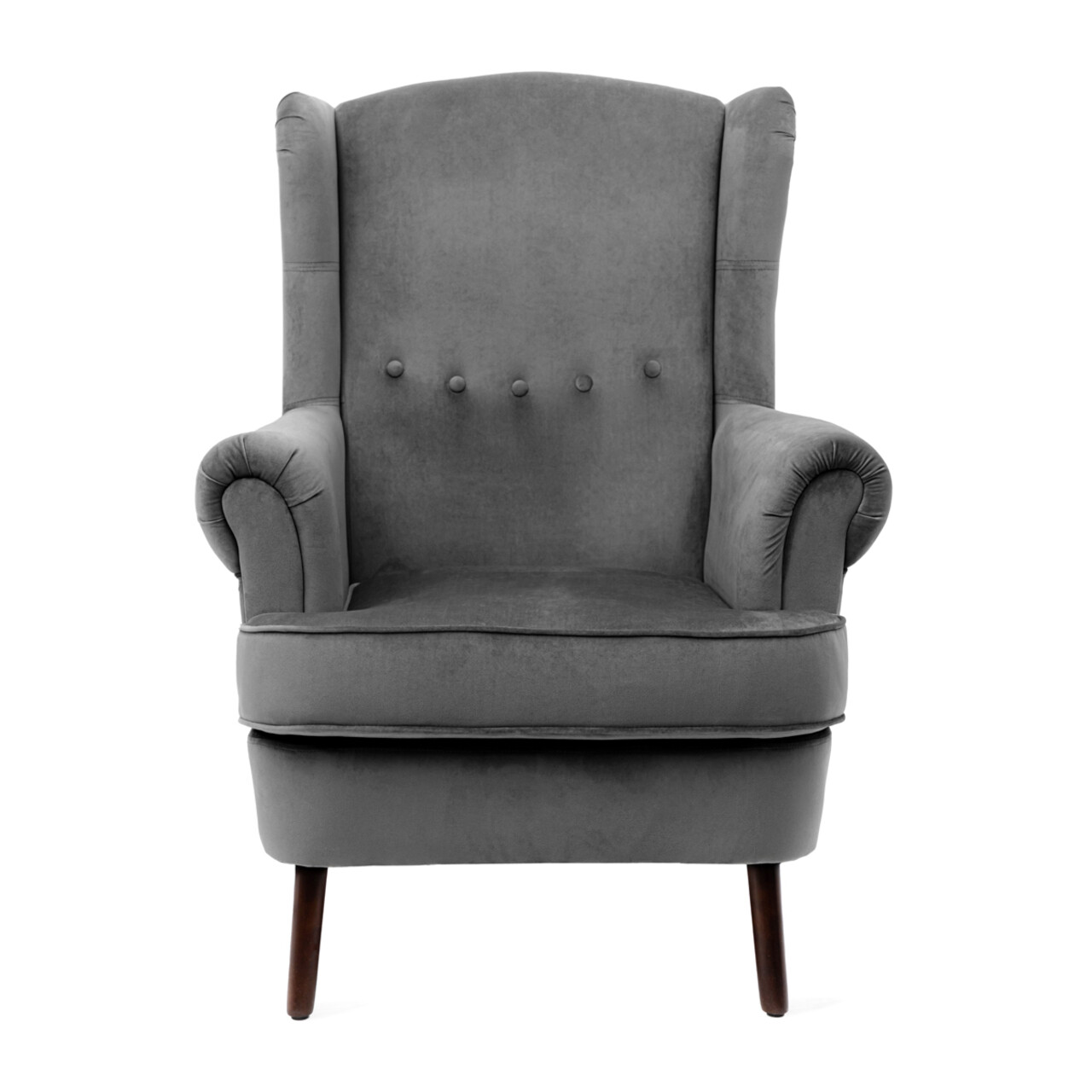 Fotoliu Fossby, Homla, 86x85x108 cm, lemn/catifea din poliester, gri 3 Fotoliu Fossby, Homla, 86x85x108 cm, lemn/catifea din poliester, gri - imagine 3