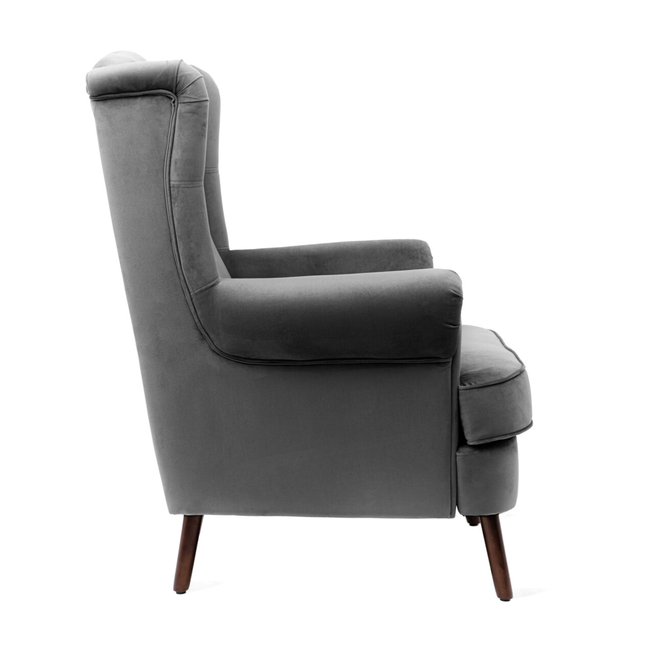 Fotoliu Fossby, Homla, 86x85x108 cm, lemn/catifea din poliester, gri 4 Fotoliu Fossby, Homla, 86x85x108 cm, lemn/catifea din poliester, gri - imagine 4