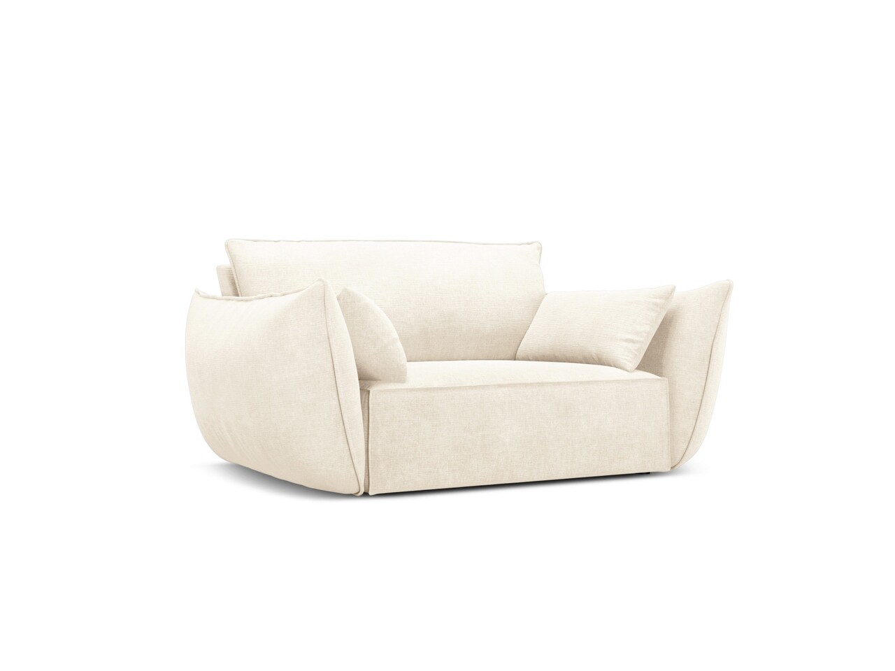 Fotoliu, Kaelle, Micadoni Home, BL, 128x100x85 cm, poliester chenille, bej deschis 2 Fotoliu, Kaelle, Micadoni Home, BL, 128x100x85 cm, poliester chenille, bej deschis - imagine 2