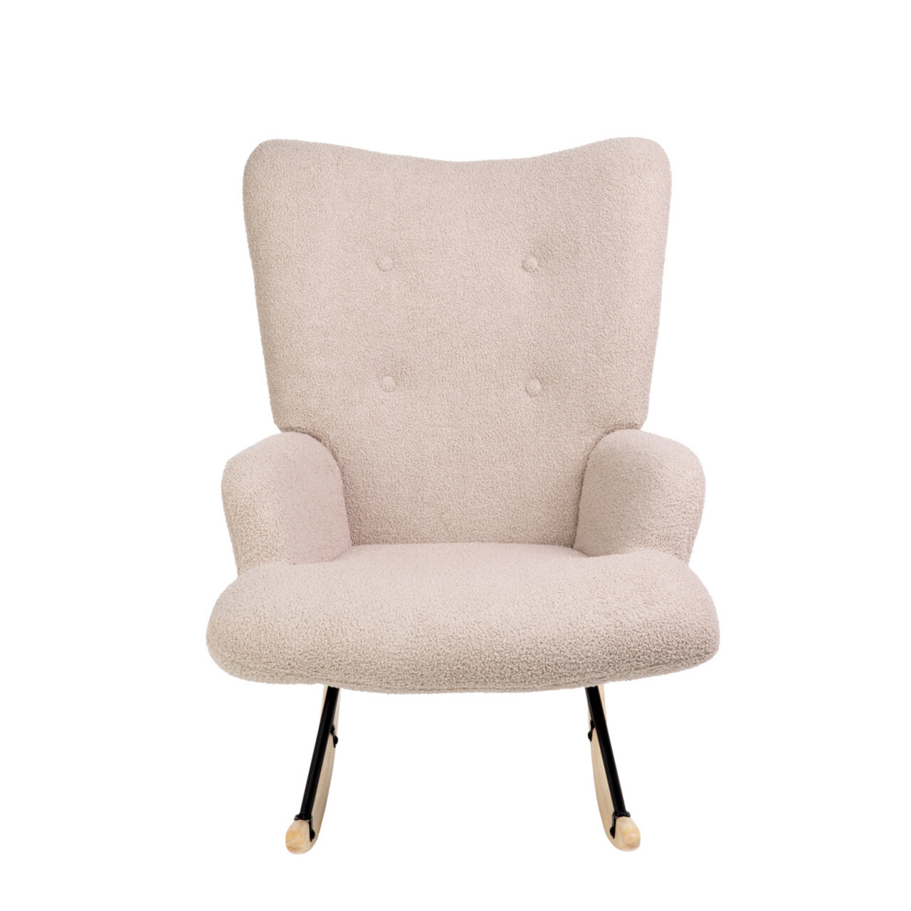 Fotoliu balansoar Moss Teddy Boucle, Homla, 76x64x93.5 cm, metal/poliester, bej 3 Fotoliu balansoar Moss Teddy Boucle, Homla, 76x64x93.5 cm, metal/poliester, bej - imagine 3