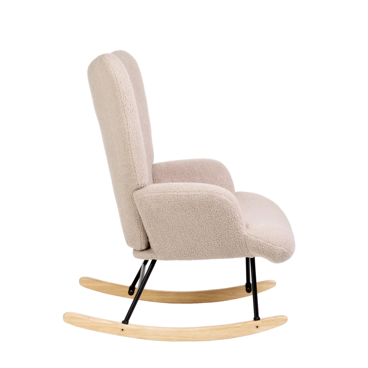 Fotoliu balansoar Moss Teddy Boucle, Homla, 76x64x93.5 cm, metal/poliester, bej 4 Fotoliu balansoar Moss Teddy Boucle, Homla, 76x64x93.5 cm, metal/poliester, bej - imagine 4