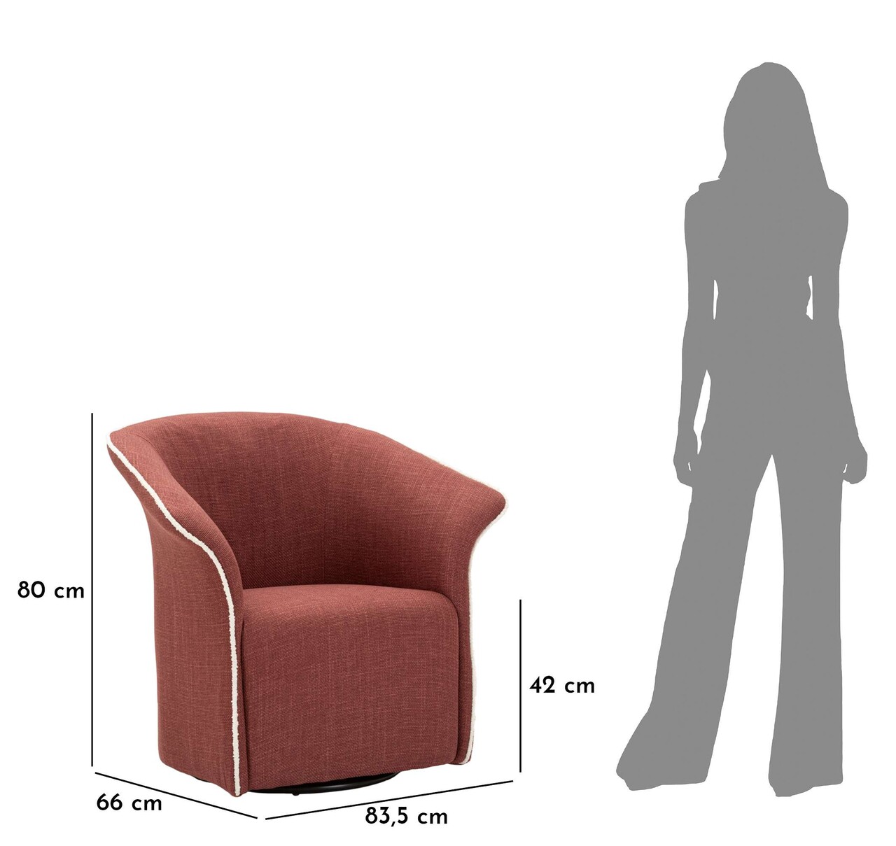 Fotoliu rotativ Siena Swivel, Mauro Ferretti, 83.5x66x80 cm, fier/poliester, bordo 11 Fotoliu rotativ Siena Swivel, Mauro Ferretti, 83.5x66x80 cm, fier/poliester, bordo - imagine 11