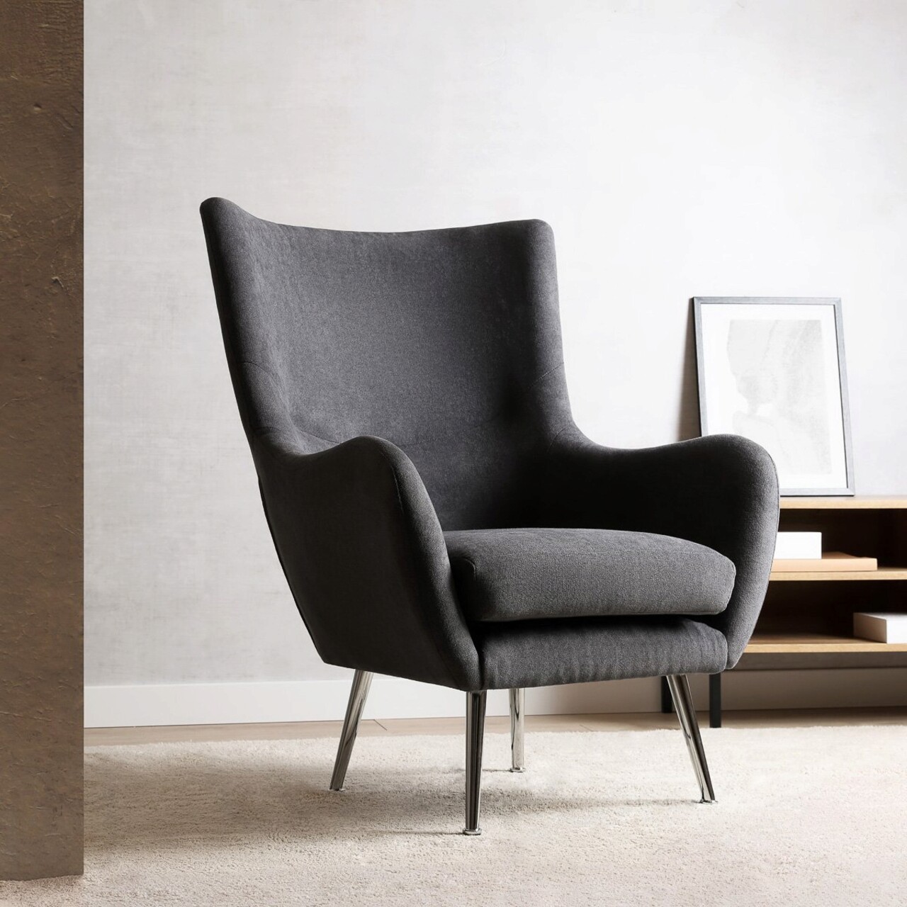 Fotoliu Sammas, Homla, 74x73x93 cm, metal/poliester, graphite 4 Fotoliu Sammas, Homla, 74x73x93 cm, metal/poliester, graphite - imagine 4