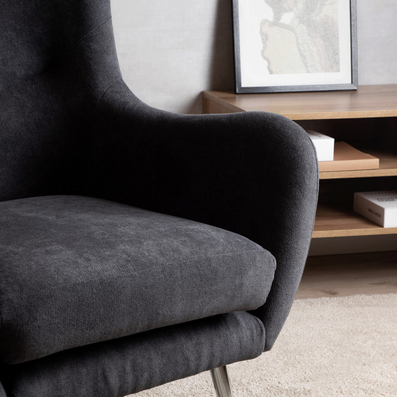 Fotoliu Sammas, Homla, 74x73x93 cm, metal/poliester, graphite 9 Fotoliu Sammas, Homla, 74x73x93 cm, metal/poliester, graphite - imagine 9