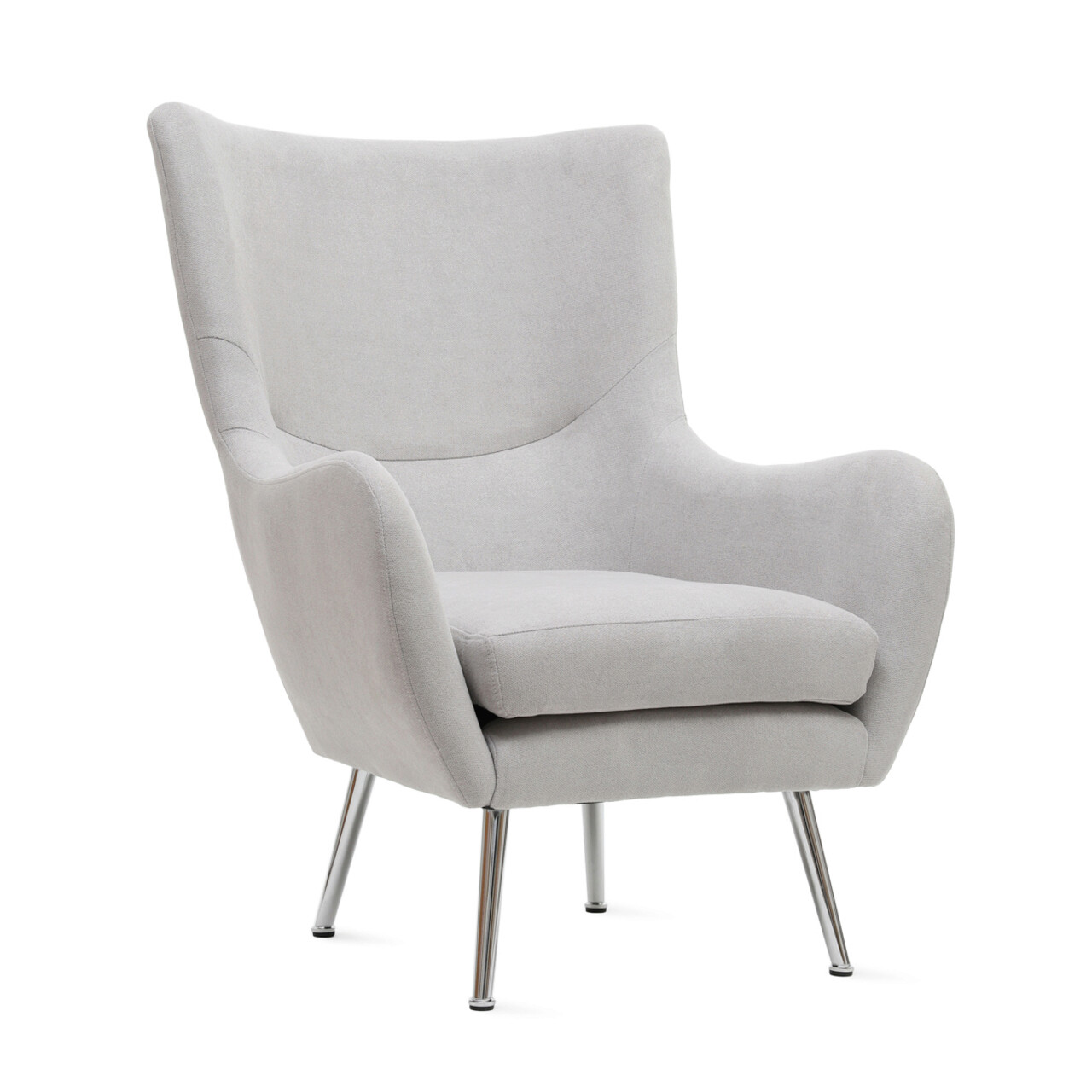 Fotoliu Sammas, Homla, 74x73x93 cm, metal/poliester, gri deschis 2 Fotoliu Sammas, Homla, 74x73x93 cm, metal/poliester, gri deschis - imagine 2