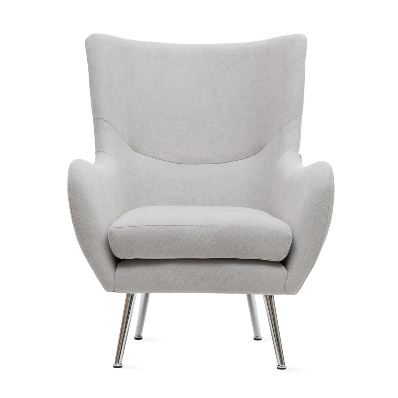 Fotoliu Sammas, Homla, 74x73x93 cm, metal/poliester, gri deschis 3 Fotoliu Sammas, Homla, 74x73x93 cm, metal/poliester, gri deschis - imagine 3